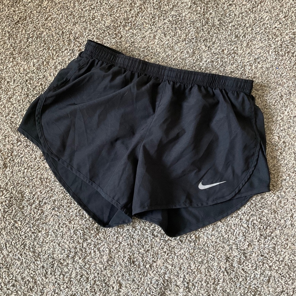 Nike Womens Dri-FIT Tempo 3 Inch Running Shorts Black Mesh Trim Size Small